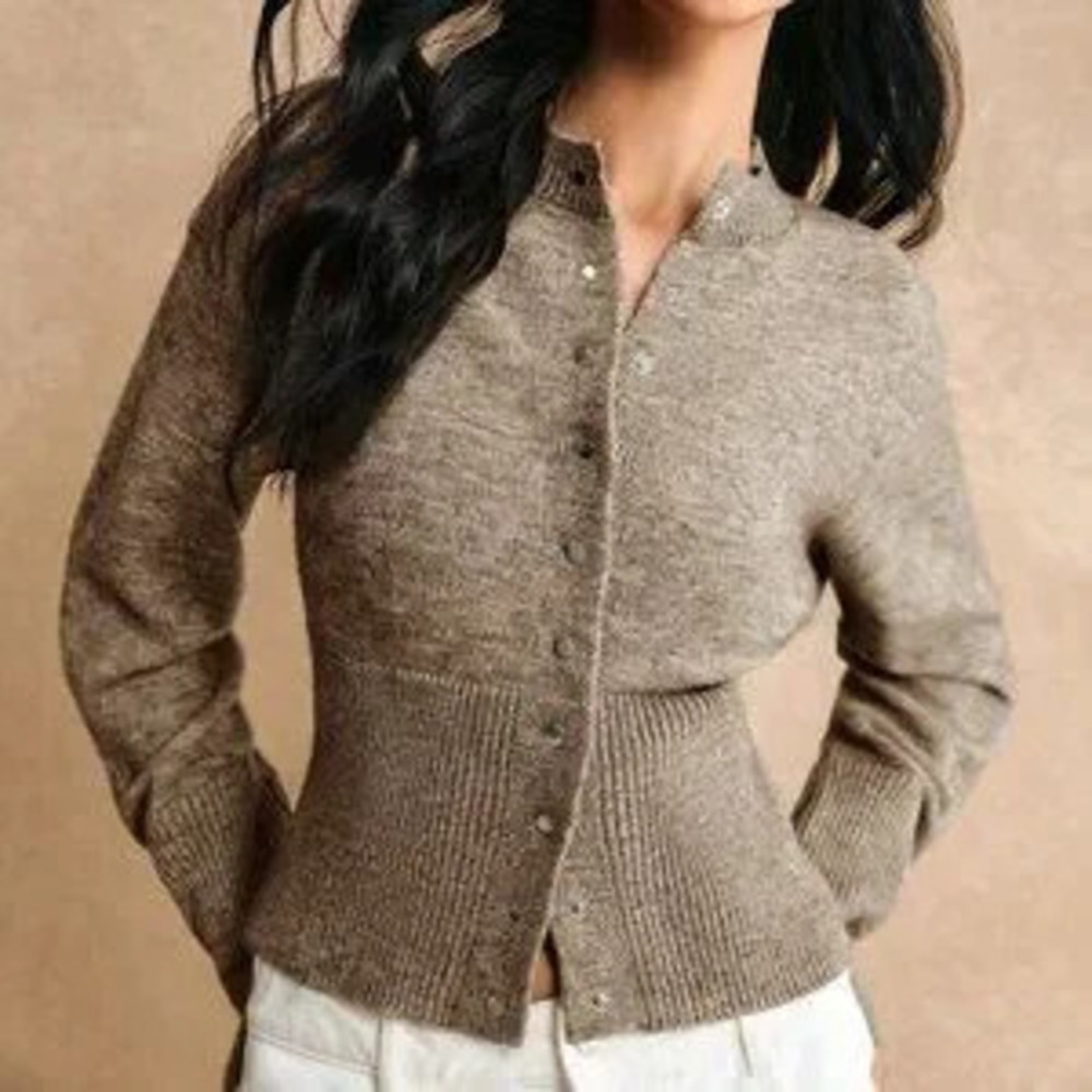 ZARA Camel Casual Women's Knit Cardigan